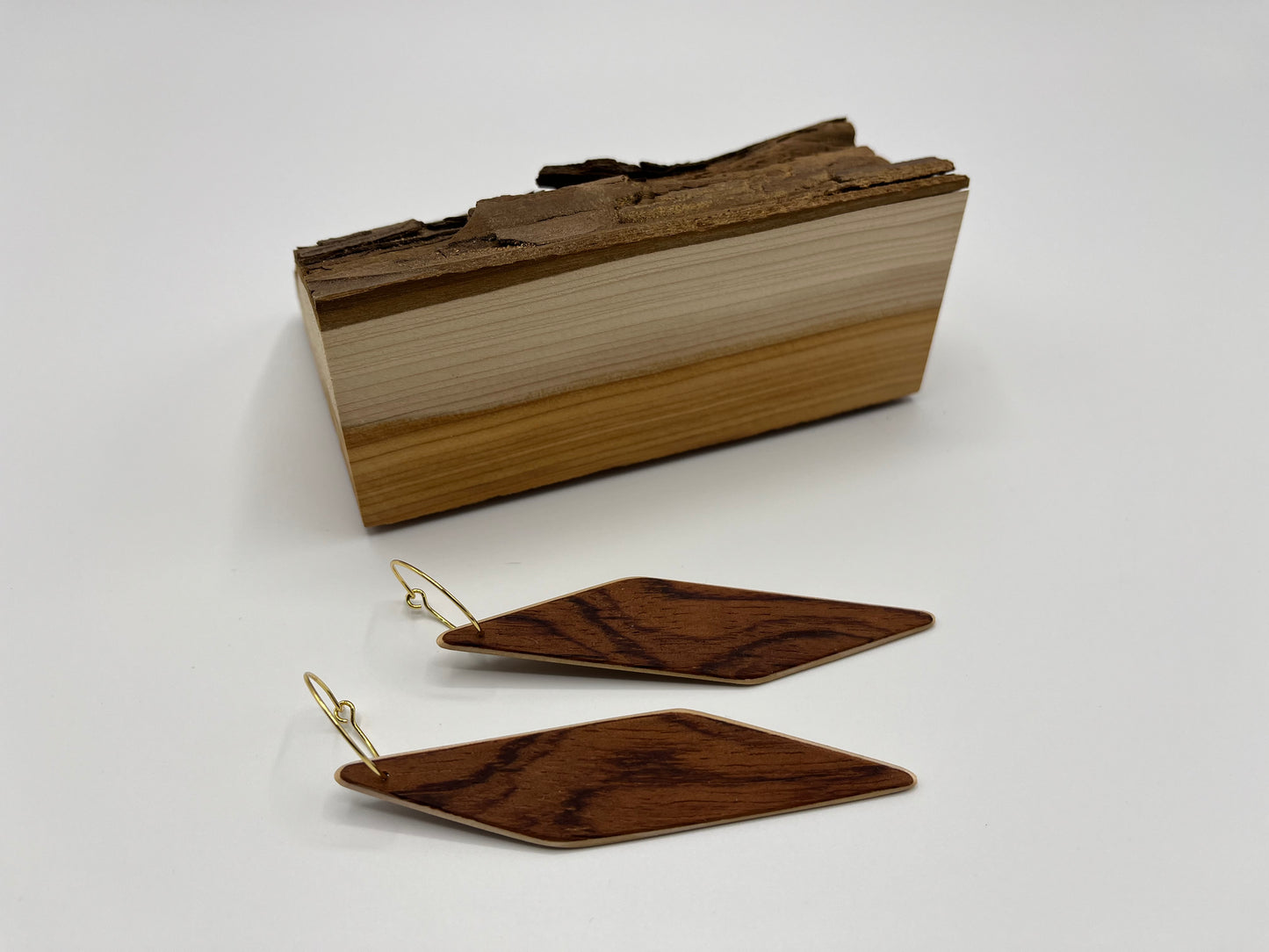 Rosewood & Linden Tree Rhomboids with Hoops