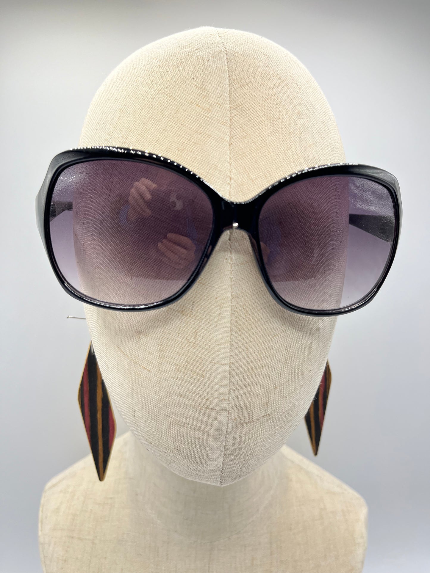 Recycled Wood (Black-Pink-Yellow) & Abachi Rhomboids with Hoops