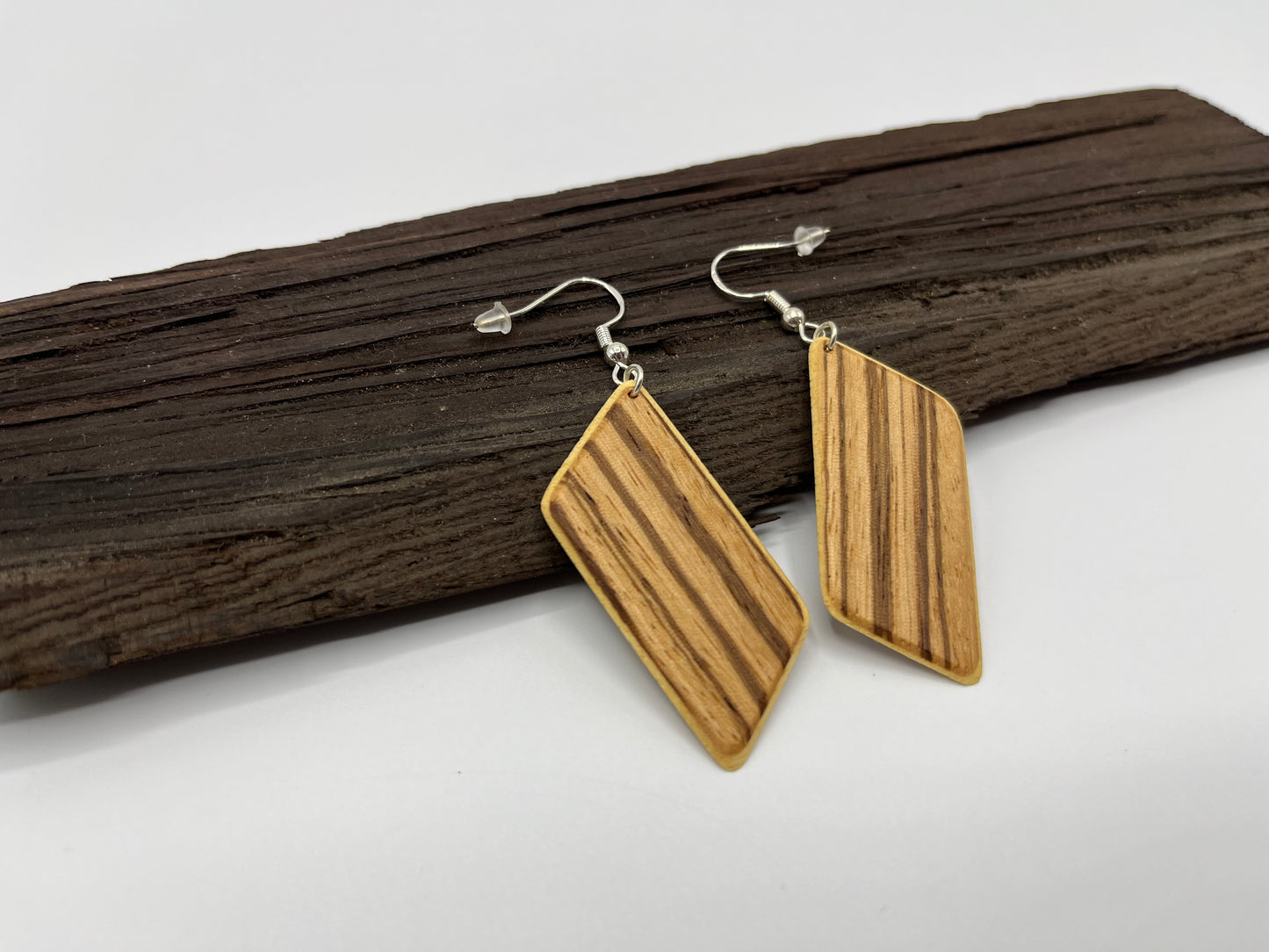 Zebrano & Abachi Rhomboids with Hooks