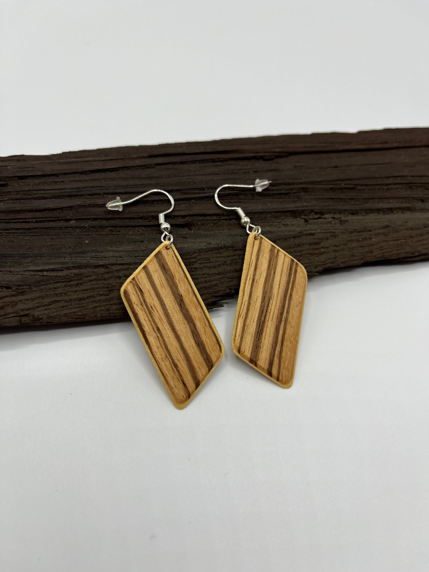 Zebrano & Abachi Rhomboids with Hooks