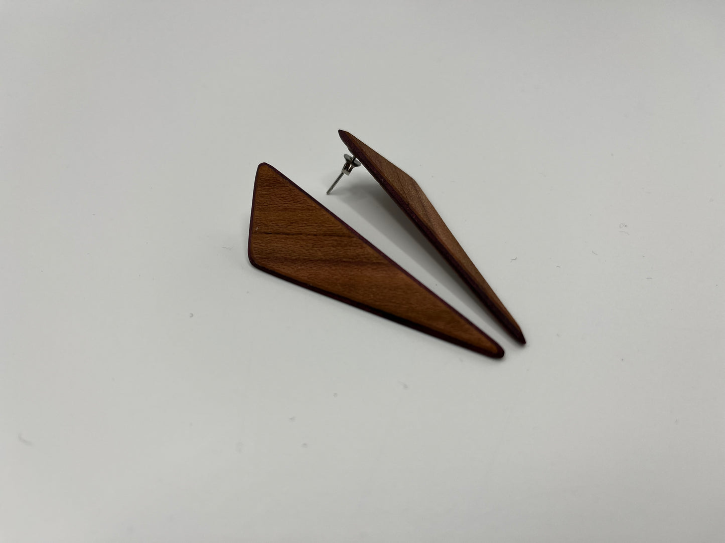 Plum Tree & Amaranth Triangle Studs