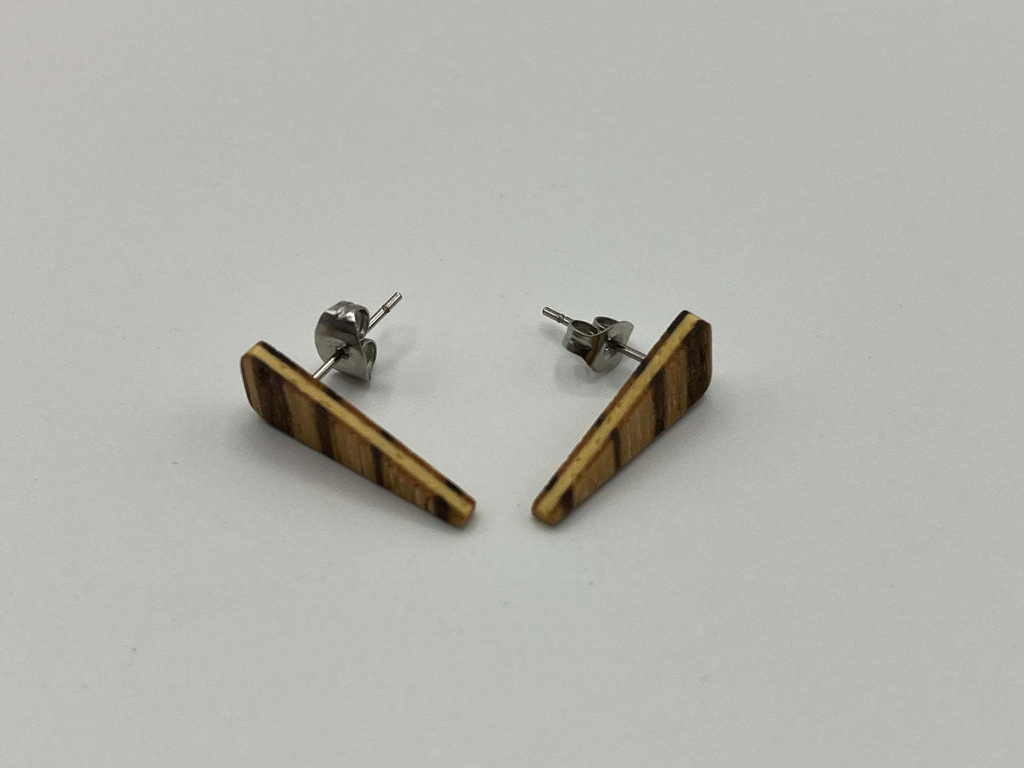 Zebrano & Abachi Triangle Studs
