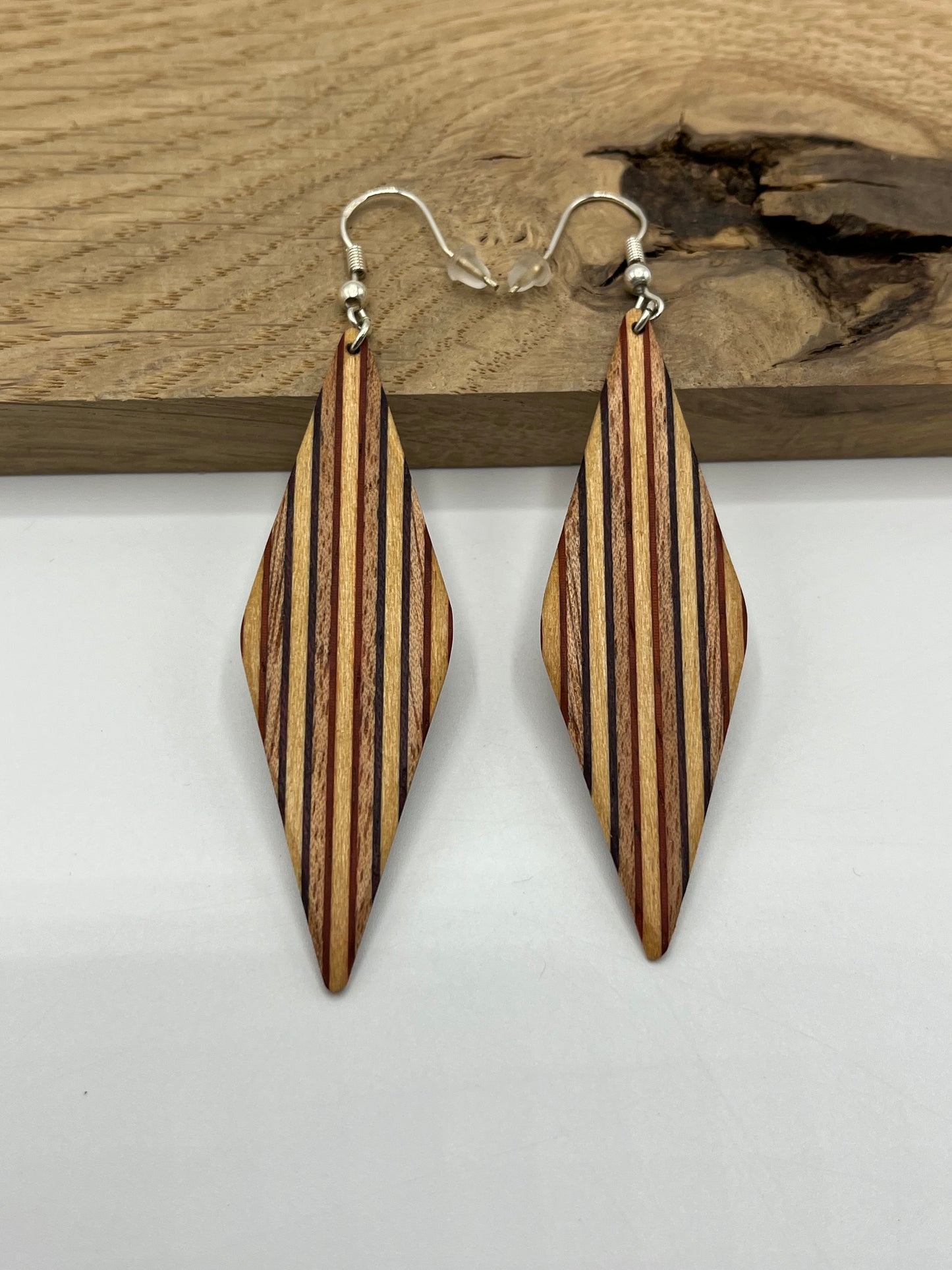Padouk, Amaranth, Mahogani & Abachi Rhombuses with Hooks