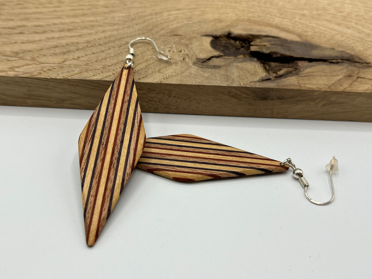Padouk, Amaranth, Mahogani & Abachi Rhombuses with Hooks