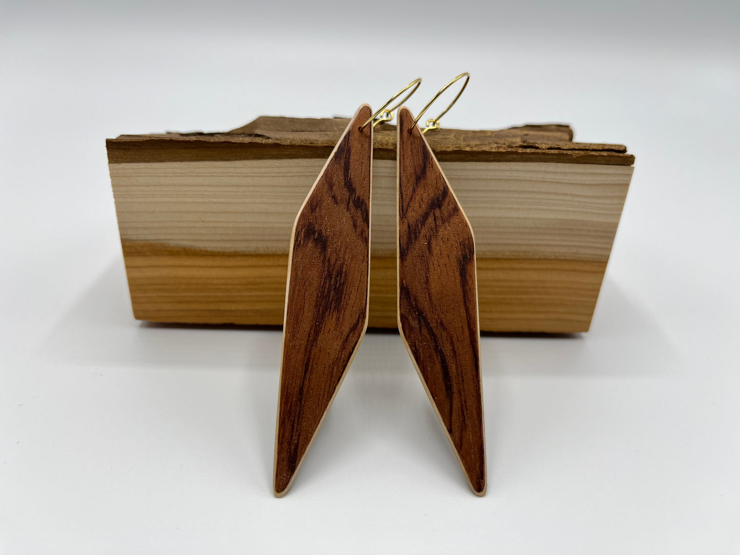 Rosewood & Linden Tree Rhomboids with Hoops