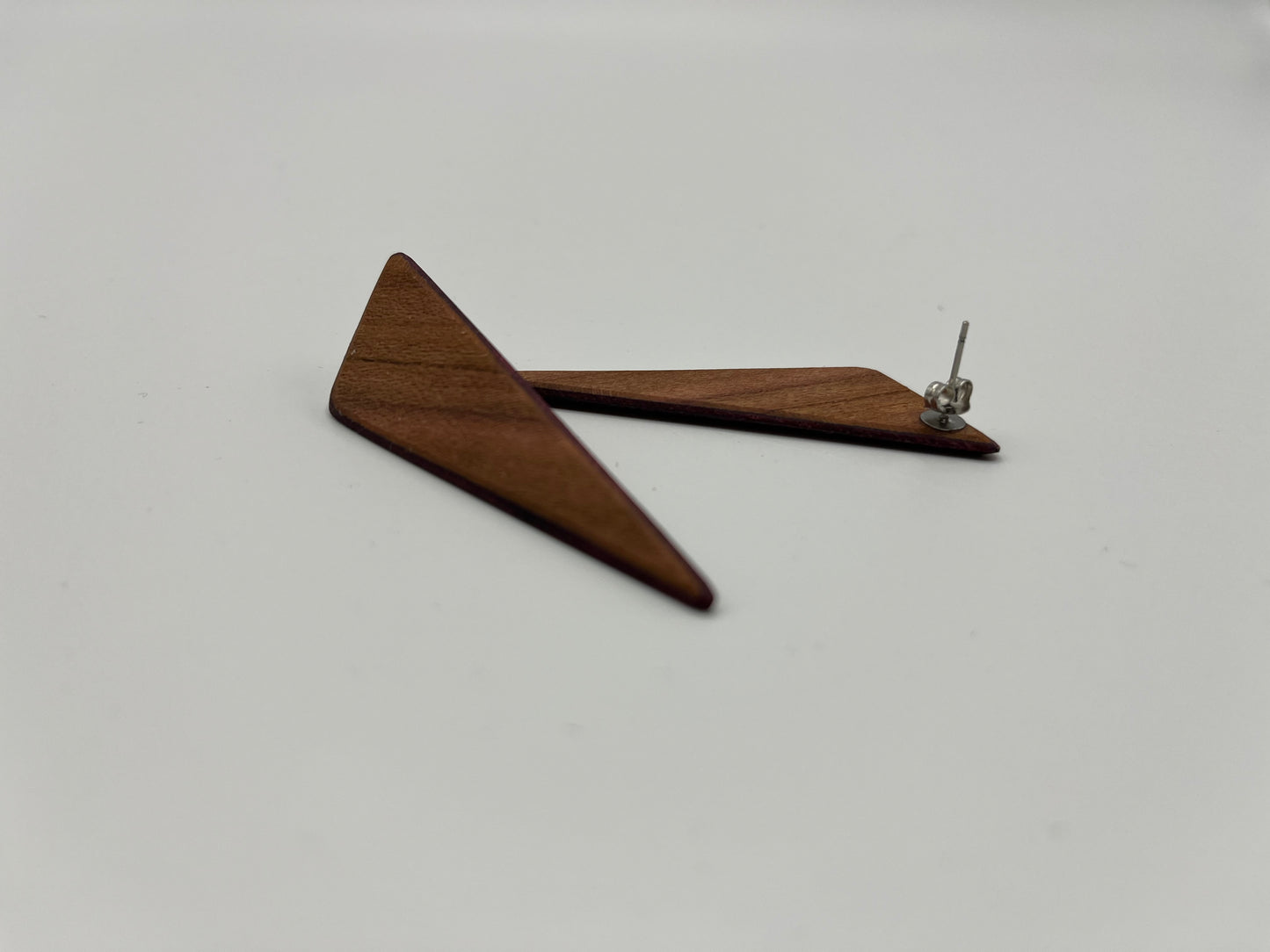Plum Tree & Amaranth Triangle Studs